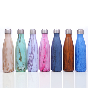 Botella de agua de madera rosa con logotipo personalizado, botella de agua de GEMA de acero inoxidable con aislamiento de doble pared, 500ml - Product Image 3