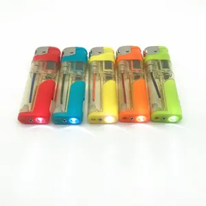 New Trending Popular custom logo cigarette gas led electric Lighter wiht torch