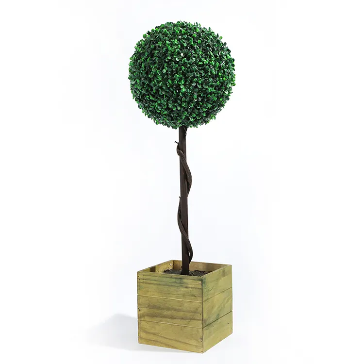 Großhandel Kunststoff Topiary Pflanzenbaum künstliche Spirale Buchsbaum