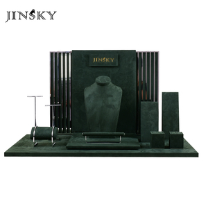 JINSKY Luxury Trang Sức Kim Loại Hiển Thị Khán Đài Cho Bông Tai Vòng Đeo Tay Microfiber Trang Sức Organizer Đứng - Product Image 1