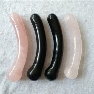 <span class=keywords><strong>Obsidian</strong></span> Hitam Alami Batu <span class=keywords><strong>Penis</strong></span> Buatan Melengkung Mainan Tongkat Wanita Seksi - Product Image 5