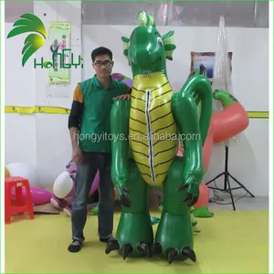 Hot Selling Characters Fancy Inflatable Customized Cartoon Animal Suit / Green Inflatable Dragon Costume With Double Seams