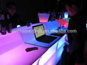 LED <strong>Bar</strong> <strong>Table</strong> for Home <strong>Bar</strong> and Hotel Use Modern Contemporary Design White PE Material 16 Color Modes Commercial Furniture - Product Image 4