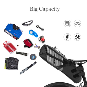 Bolsa de Sillín de <span class=keywords><strong>Bicicleta</strong></span> Impermeable ROCKBROS, Reflectante, de Gran Capacidad, Plegable, Bolsa Trasera para Ciclismo, MTB, Portaequipajes - Product Image 4