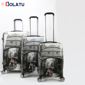 Personnalisé imprimé ABS + PC extensible grand bagage chariot sac propre <span class=keywords><strong>marque</strong></span> 3 pièces ensemble <span class=keywords><strong>de</strong></span> <span class=keywords><strong>valise</strong></span> pour le voyage - Product Image 2