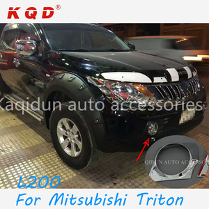 Cheap price high quality chrome and black front fog light cover for Mitsubishi Triton L200 accessories 2014 - Product Image 1