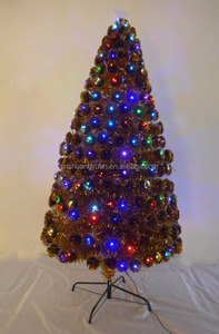 Albero ottico in fibra d'oro lucido di vendita calda, albero di natale in fibra di fiori di prugna blu - Product Image 4
