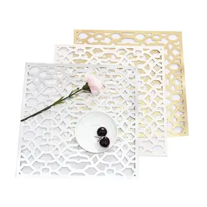 2019 Eco-Friendly Stocked Customized Gold and silver Table Mat PVC Foam Placemat wholesale