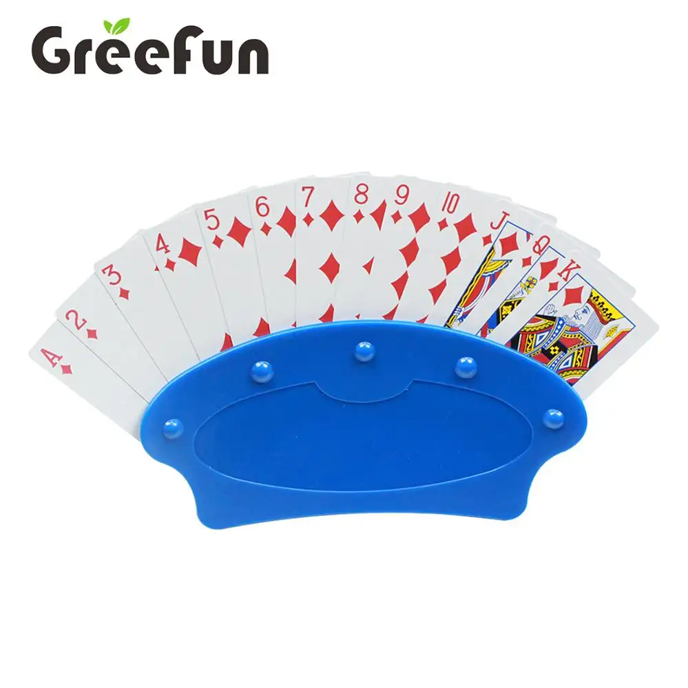 Curved Design Card Holder Stand Poker Rack Card Holder Home Game Night Standing Plastic Playing Card Holders