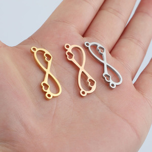 In Acciaio Inox Lucidato A Specchio Gioielli FAI DA TE 3 Colori Commerci All'ingrosso Amore Connettori Cuore Infinity <span class=keywords><strong>Charm</strong></span> per il Braccialetto Fare - Product Image 1