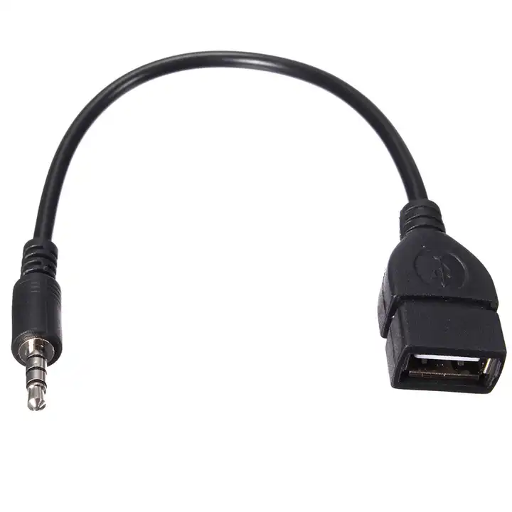 câbles audio usb 3.5mm mâle voiture audio aux plug jack vers usb 2.0  femelle convertisseur adaptateur câble