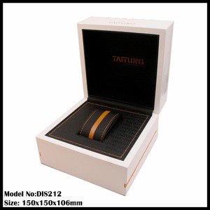 luxury men's 2026 leather pattern metal plate <b>stitching</b> <b>watch</b> box - Product Image 5