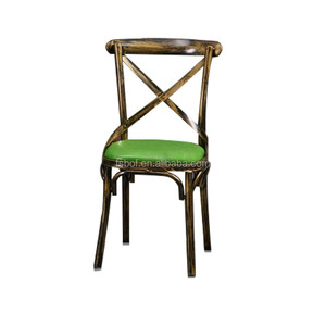 Muebles Industriales al por Mayor, Juego de Mesa y Sillas de Comedor de Metal para Restaurante, Cafetería, Silla con Respaldo Cruzado en <span class=keywords><strong>X</strong></span> - Product Image 2