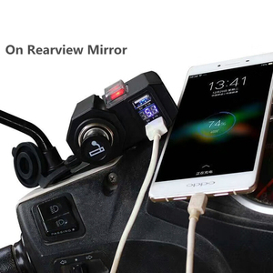 Nueva hembra impermeable moto 12v 5v cigarrera puerto usb con voltímetro - Product Image 3