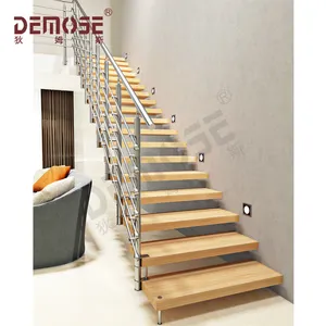 Moderne stahl treppe/stahl holz treppe/gummi holz treppen