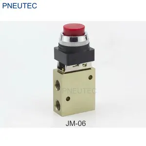 3 way female G1/4 JM-06 with Lock button Manual hand control valves pneumatic air Mechanical valve