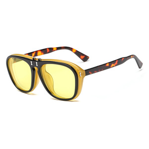 <span class=keywords><strong>Clip</strong></span> en Flip up <span class=keywords><strong>gafas</strong></span> de sol mujer marca diseñador 2018 leopardo rojo amarillo Flip <span class=keywords><strong>gafas</strong></span> de sol <span class=keywords><strong>para</strong></span> hombres unisex UV400 - Product Image 2