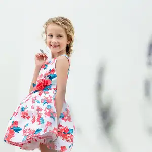 Cantão personalizado da marca verão da menina da moda vestido crianças roupas de fábrica novo design crianças conjunto de roupas