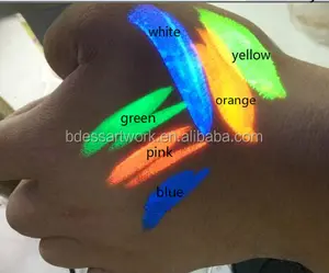 Luz preta brilha tinta corporal, evento de festa uv/neon face pintura cor para crianças e adultos