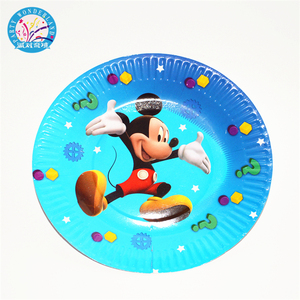 Mickey et <span class=keywords><strong>minnie</strong></span> enfants joyeux <span class=keywords><strong>anniversaire</strong></span> fête fournitures de fête de bande dessinée fournisseurs de Porcelaine de décoration de mariage papier plaque - Product Image 4