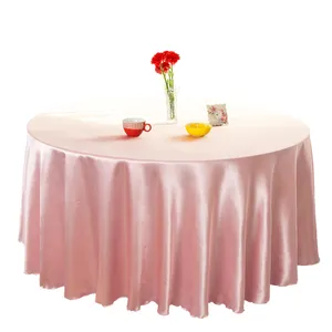 Licht rosa 60 zoll runde satin polyester tischdecken