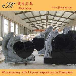 Becautiful tallado Shanxi granito negro ángel lápida diseño - Product Image 3