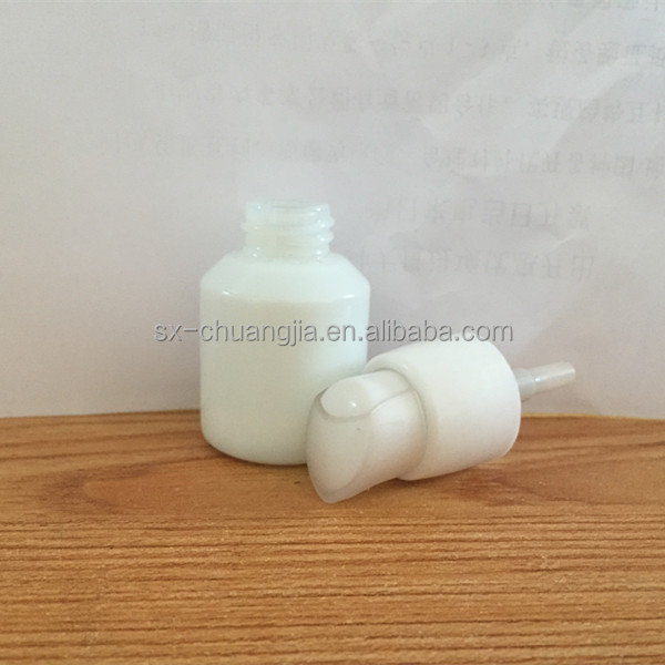 cosmetic container opal white 15ml small glass bottle serum bottle with pump