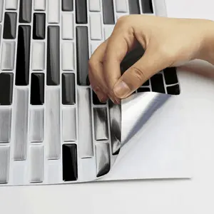 Buccia e Bastone Mattonelle Della Parete Della Cucina <span class=keywords><strong>Bagno</strong></span> Decorazione Della Parete 11*9.25 Inch Auto Adesivo Mattonelle di Mosaico - Product Image 1