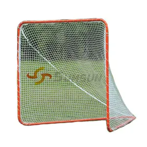 便携式官方尺寸目标网 100% 钢框架可拆卸橙色 6 '* 7' 长曲棍球目标
