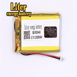 Plug 1,0-2 p <span class=keywords><strong>3</strong></span>,7 V 603448 1200 mAh rechargeable LiPo battery solar Li ion polymer lithium battery with PCM - Product Image 3