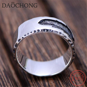 Custom Fine Jewelry 7mm Wide Solid 925 Sterling <strong>Silver</strong> Engraved <strong>Feather</strong> Band <strong>Ring</strong> for Men - Product Image 5