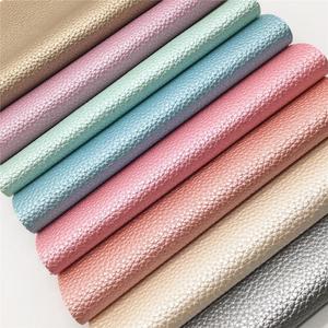 Glossy Lustrous Pearlized <strong>Leather</strong> Fabric Lychee Embossed Shiny Faux <strong>Leather</strong> <strong>Sheets</strong> for Shoes Bag Bow Crafting - Product Image 2