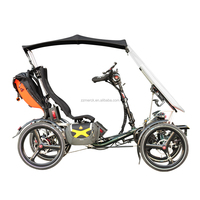 Tricycle électrique à quatre roues avec toit haute siège, modèle pour adultes