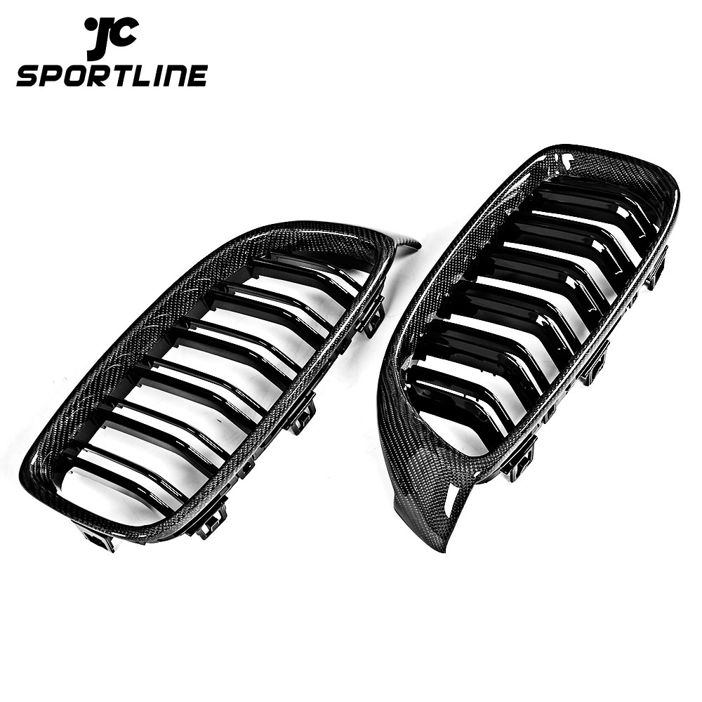 Передняя решетка F32 из углеродного волокна с двумя планками для BMW 420i 428i 435i 440i M Sport 2014-2019