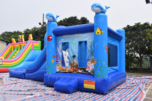 Venta caliente barato comercial gorila inflable, saltando castillo hinchable con tobogán, inflable Combo - Product Image 3