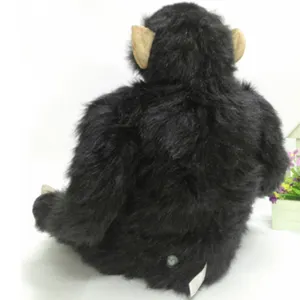 Peluche de orangután/gorila grande, negro, OEM, venta al por mayor, juguete suave de peluche barato