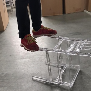 Chaise à roulette en plastique transparent, décoration pour événement, mariage, fête, hôtel, salle à manger, 1 pièce - Product Image 2