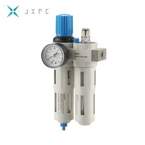 JOU Series 2 Pieces FRL Compressed Air Moisture Filter Regulator Oil Separator Lubricator, Size-1/2"