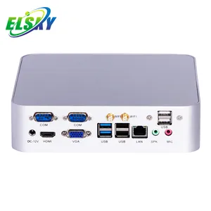 Vendita calda ELSKY DDR3 Celeron J1900 Quad Core 2.4GHz I3 I5 I7 Mini PC opzionale con 1000M Lan 2 COM e thin client wifi