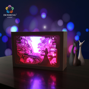 Lámpara <span class=keywords><strong>de</strong></span> Papel Tallado con Diseño Creativo <span class=keywords><strong>de</strong></span> Arte Folclórico Navideño, <span class=keywords><strong>Caja</strong></span> <span class=keywords><strong>de</strong></span> Luz 3D, Decoración para Encimera del Hogar, Lámpara <span class=keywords><strong>de</strong></span> Mesa, <span class=keywords><strong>Caja</strong></span> <span class=keywords><strong>de</strong></span> Sombra - Product Image 2