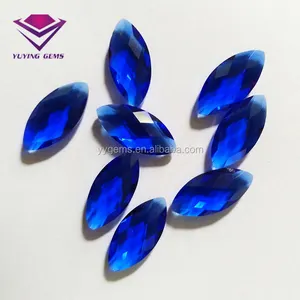 Checker Cut Sri Lanka Sapphire Blau Glas Marquise Form Synthetische Kristall Stein