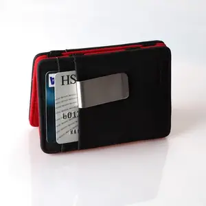 New style money clip wallets magic wallet credit card cover with photo OEM leather wallet card holder