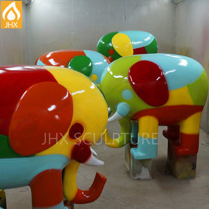 Estatua de Elefante de Tamaño Real para Exteriores, Escultura de Resina Grande y Colorida, Pintada a Mano, Ligera, Resistente al Agua y a la Corrosión, para Fiestas - Product Image 2