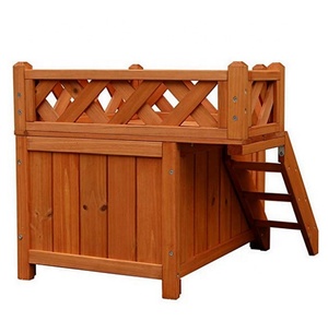 บ้านสุนัข/กรงสุนัขไม้พร้อมระเบียง - Product Image 3