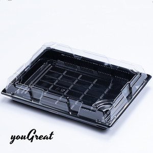 Blister noir jetable Sushi plateau pour usage alimentaire industriel emballage jetable - Product Image 5