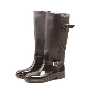 high platform cheap pvc keep warm winter snow knee fashion rain boots wholesale