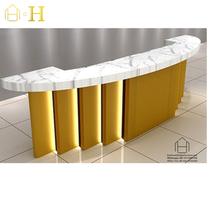 Kassa voor modezaak, kledingwinkel, kassablad, LED-verlichte toonbank, massief hout, roestvrij staal, MDF, glas - Product Image 3