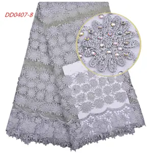 High Quality Lace Fabric For Women Tulle Lace Fabric 2018 Beaded Lace Applique With Pearls 1164