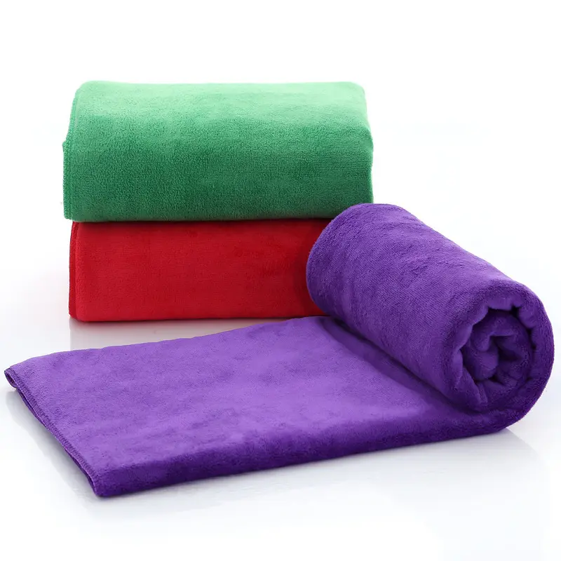 Best selling retail items 400gsm solid color weft knitting microfiber bath towel