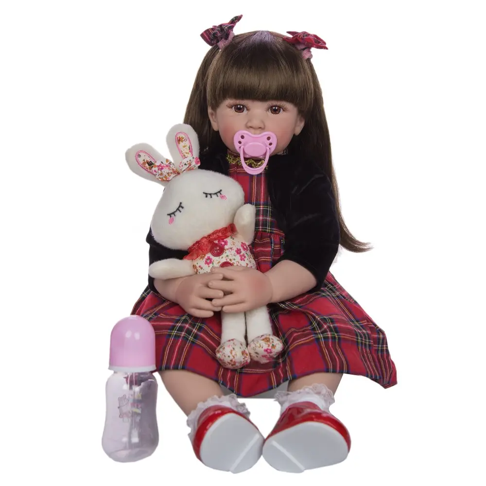 Keiumi 24 Inch 60 Cm Reborn Poppen Siliconen Zachte Realistische Prinses Meisje Baby Doll Kids Verjaardag Xmas Gifts